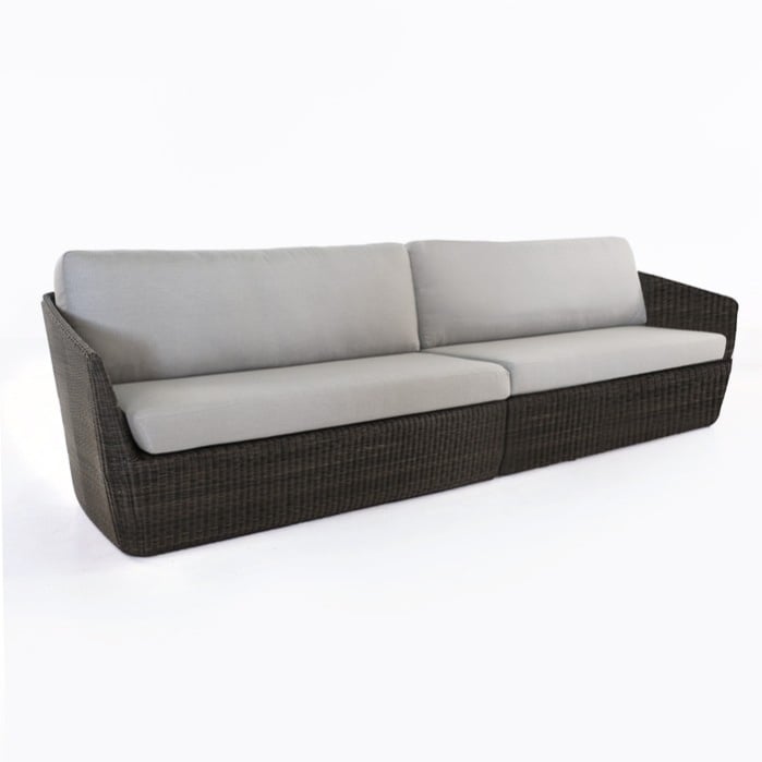 Brooklyn Outdoor Wicker Sectional Sofa (Charcoal)-0