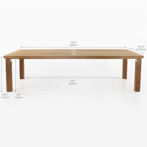 teak rectangular dining table