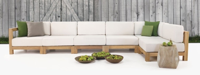 teak sectional outdoor furniture - white