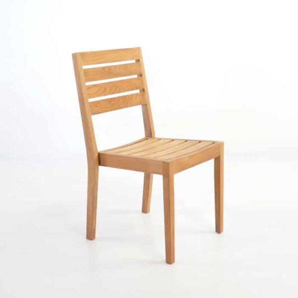 teak armless dining side chair