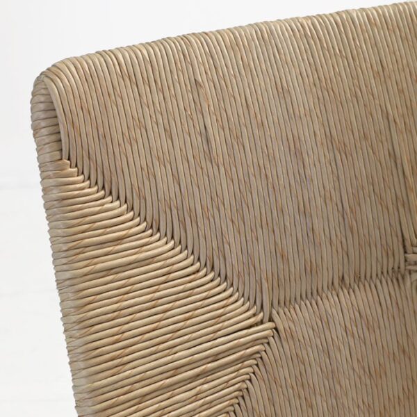 Outdoor Dining Chair White synthetic raffia up close image