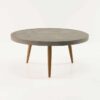 Concrete coffe table with teak legs