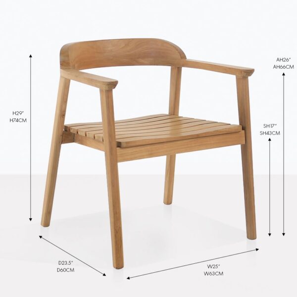 Neil Teak Outdoor Dining Chair, Wooden Dining Chairs Outdoor