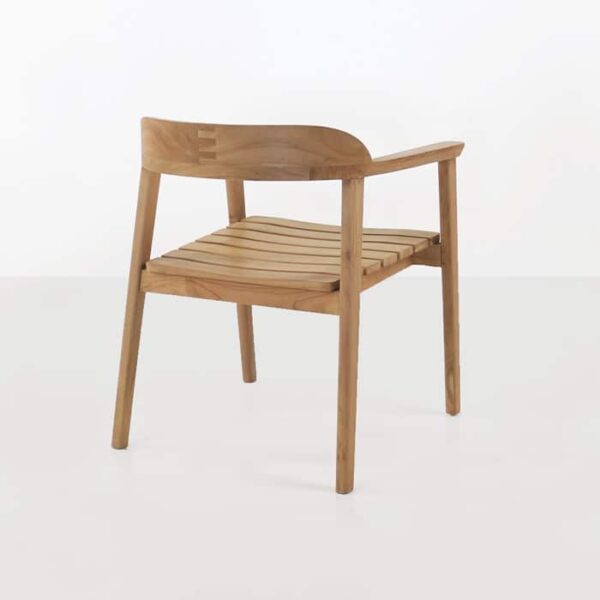 outdoor teak dining chair back view