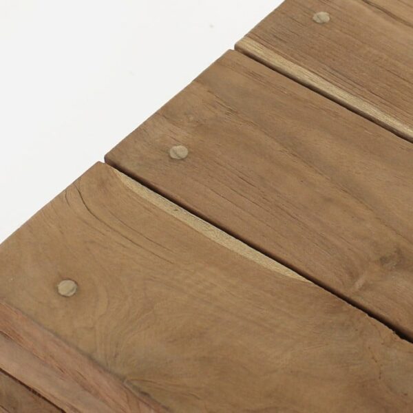 reclaimed teak coffee table close up