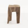 square teak root side table