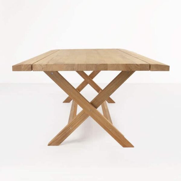 a-grade teak dining table side view