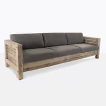 front angle view - Lodge Distressed Teak Outdoor Sofa-0