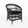 black outdoor wicker dining chair