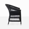 black wicker dining chair side view