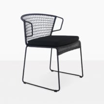 Sophia Outdoor Wicker Dining Chair (Black)-0