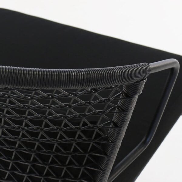 black wicker and steel chair closeup