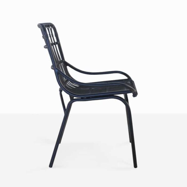synthetic wicker dining chair in black