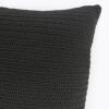 Gigi Square Crochet Pillow in Black outdoor throw closeup image