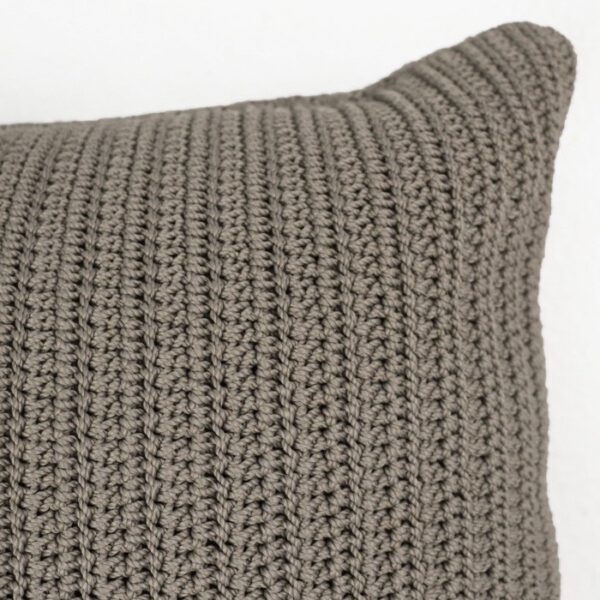 Gigi Square Crochet Pillow Pebble outdoor closeup photo