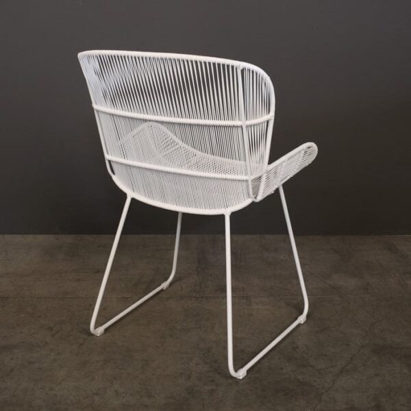 Nairobi Woven Outdoor Dining Chair White back view
