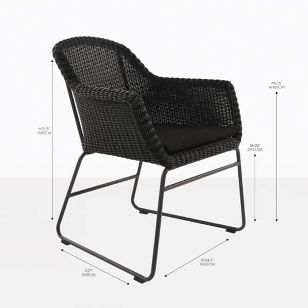 harbour black wicker dining chair