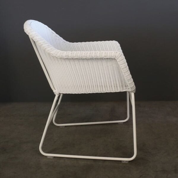 wicker outdoor dining chair side profile