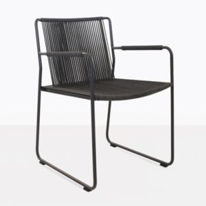 rope outdoor dining chair in black