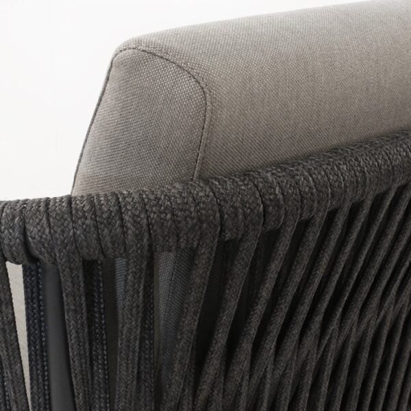 woven rope outdoor dining chair closeup photo