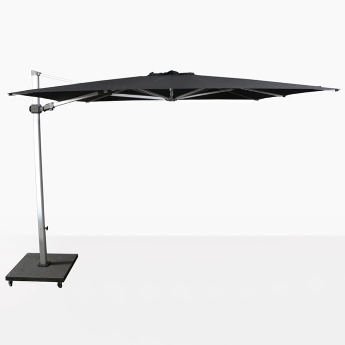 Caribbean 10ft Square Cantilever Umbrella Black Teak Warehouse