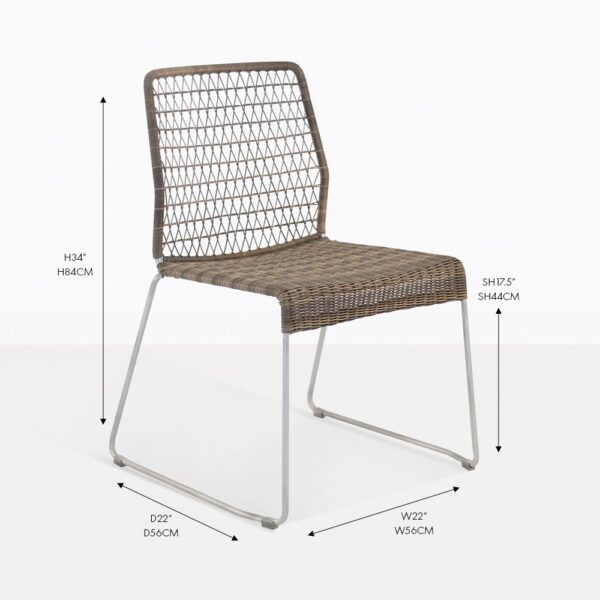 edge side wicker dining chair