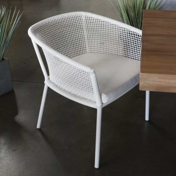 Washington White Woven Outdoor Dining Chair | Café Seating | Teak Warehouse