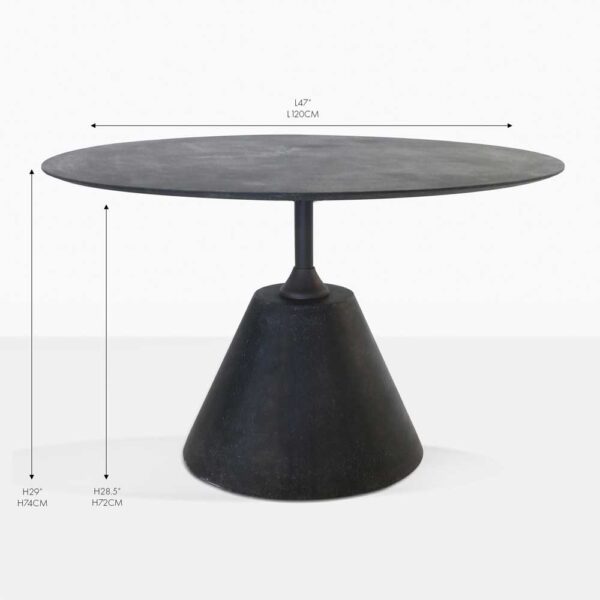 cee cee round concrete black dining table