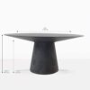 Holly black round concrete dining table