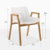 Elements white teak and aluminum dining arm chair