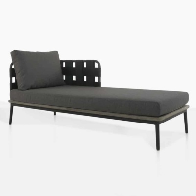 space left arm daybed with blend coal color cushions