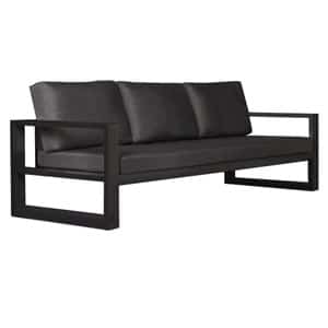 Mykonos Aluminum Outdoor Sofa in Charcoal Black