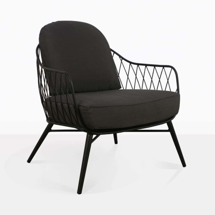 lincoln chair steel black cushions outdoor relaxing angle