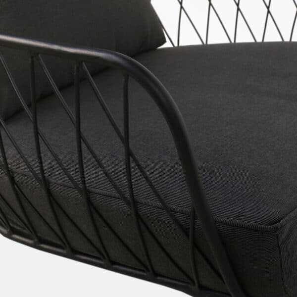 lincoln chair steel black cushions outdoor relaxing closeup