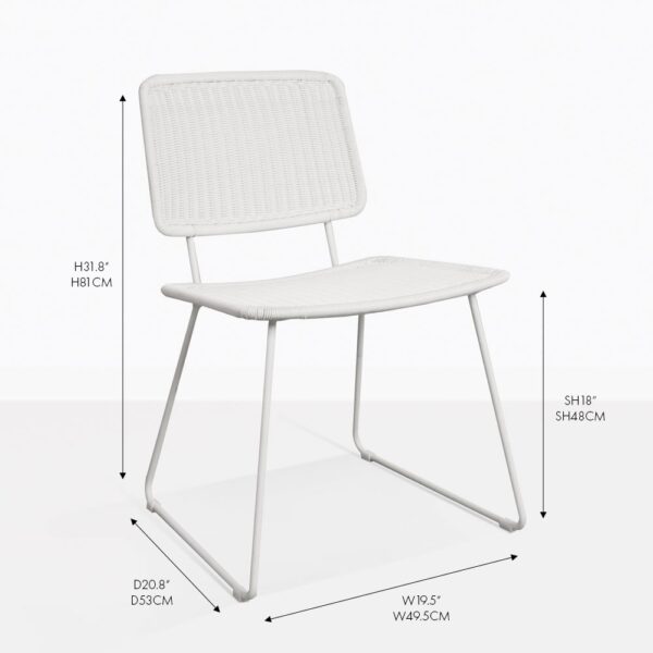 polly white wicker dining chair