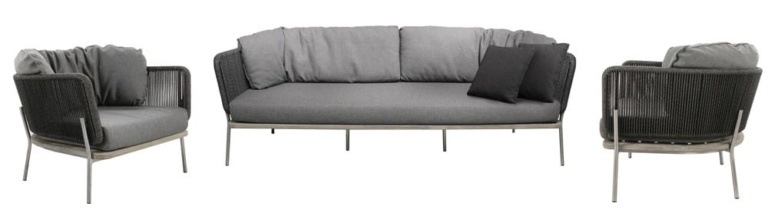 studion collection coal sofa and chairs