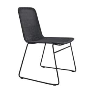 olivia wicker dining side chair black - outdoor patio furniture