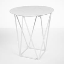 zig zag outdoor side table in white