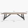 Hobson rectangular teak and aluminum outdoor dining table