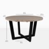 Round teak and aluminum outdoor dining table