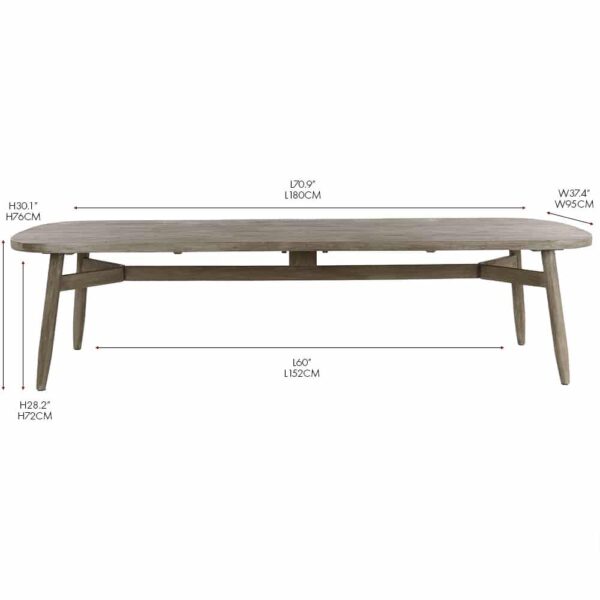 Sutherland reclaimed teak rectangular outdoor dining table