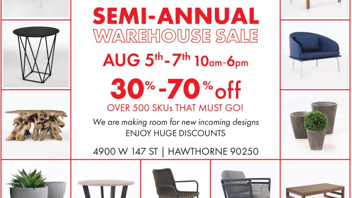 Semi-Annual Warehouse Sale August 5th-7th!