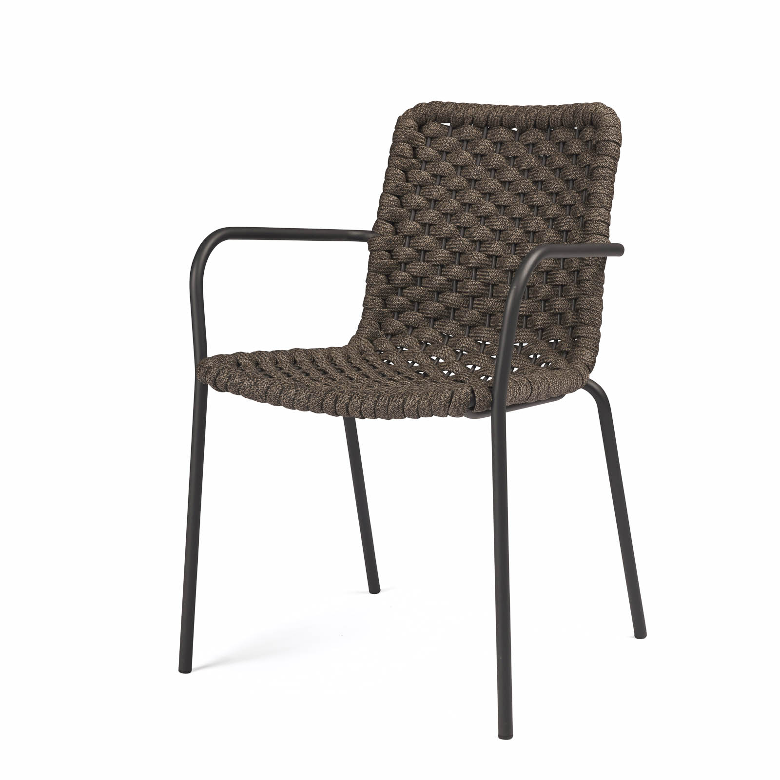 Terri Outdoor Rope Dining Arm Chair in Charcoal | Teak Warehouse