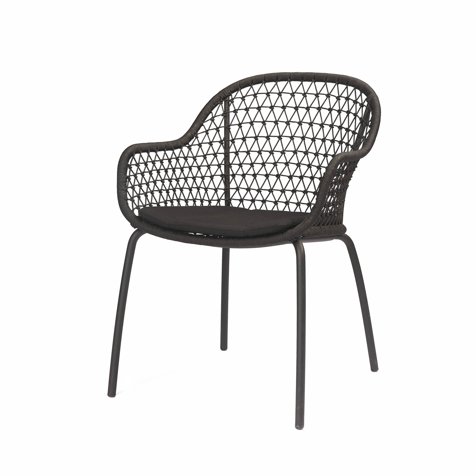 Libby Rope Outdoor Dining Arm Chair, Patio Café Seating