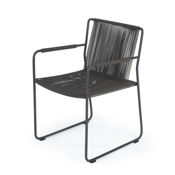 Lola Outdoor Rope Dining Arm Chair (Black) | Teak Warehouse