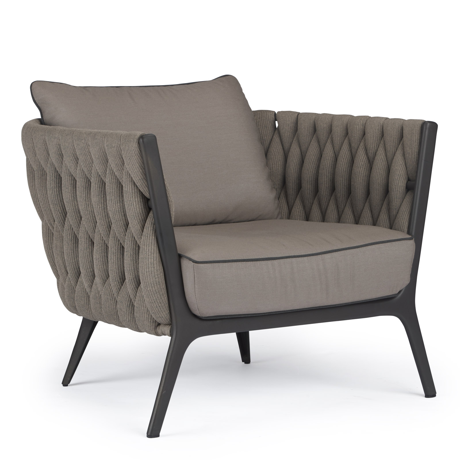 Bianca Outdoor Rope Club Chair| Patio Lounge Furniture | Teak